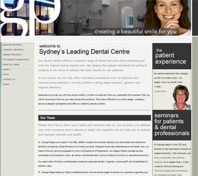 Website for dental cosmetic clinic