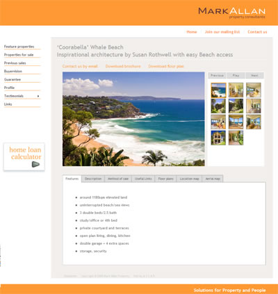 Prestige property sales website 2. internal page