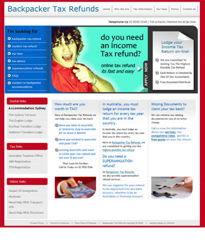 Online tax specialist for backpackers and OS students