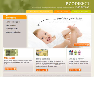 Eco-friendly Baby Products website